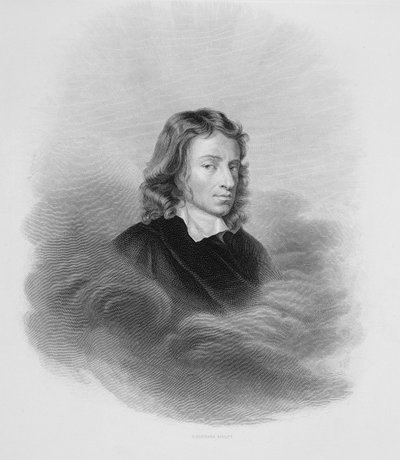 Portrait of John Milton (1608-74) engraved by the artist by Alexandre Vincent Sixdeniers